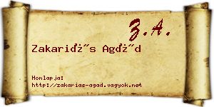 Zakariás Agád névjegykártya